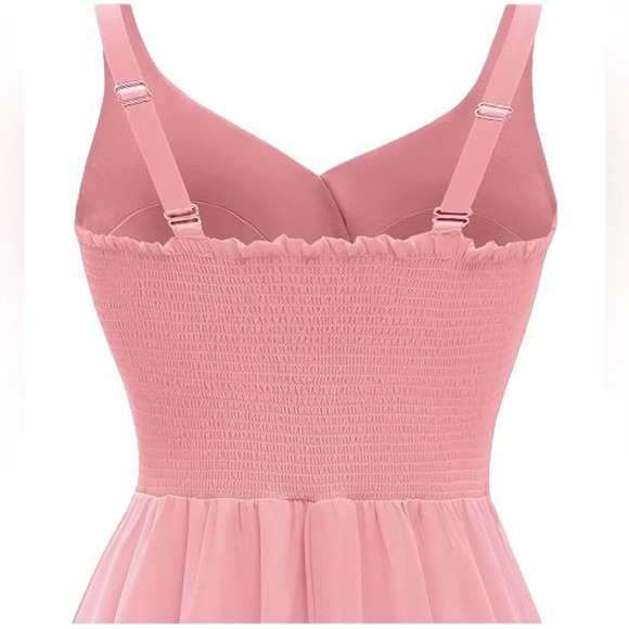 NWOT Women’s Cocktail V Neck Adjustable Straps Wedding Special Occasion Dress - Picture 3 of 4